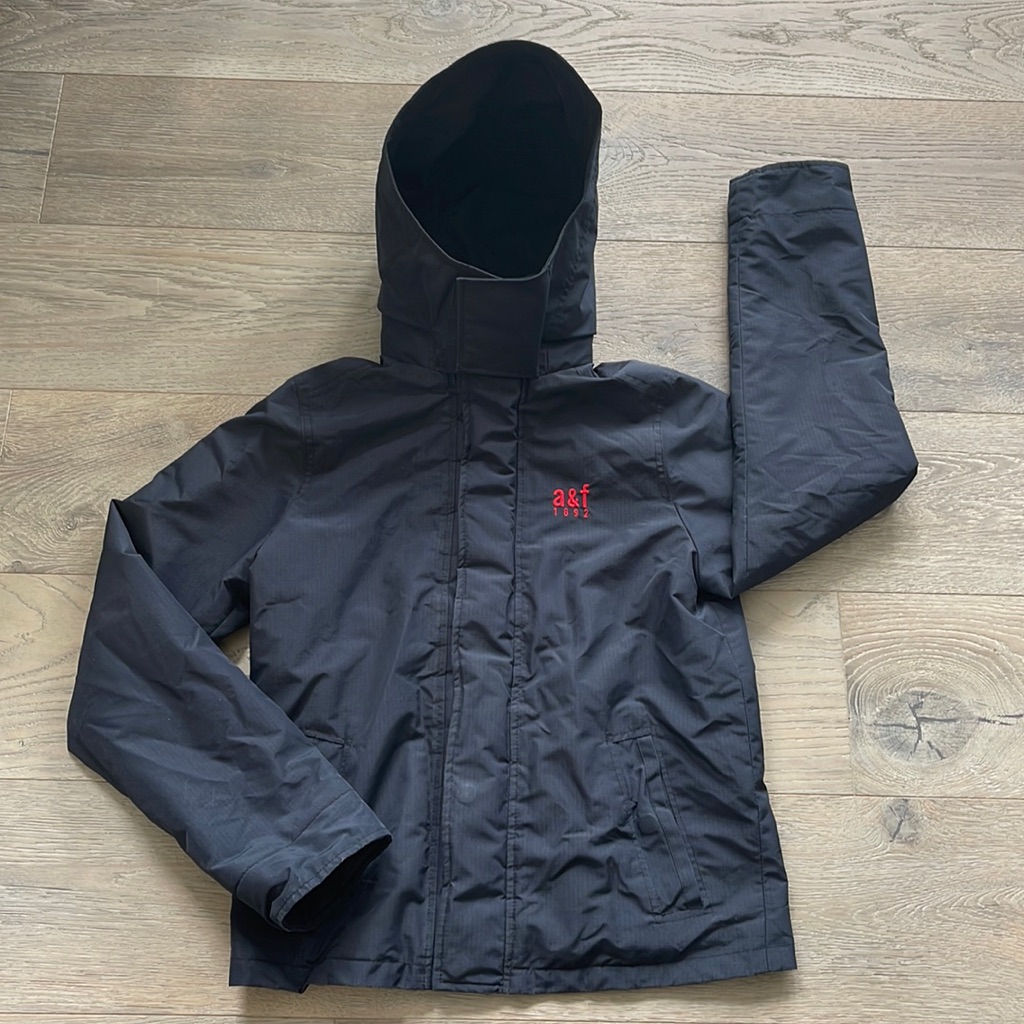 Abercrombie & Fitch Navy All Season Fleece Lined Weather Warrior Coat Jacket-Xl